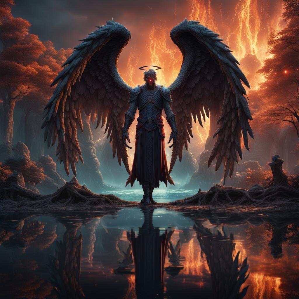 Angel and Demonic Reflection: Fantasy Concept Art