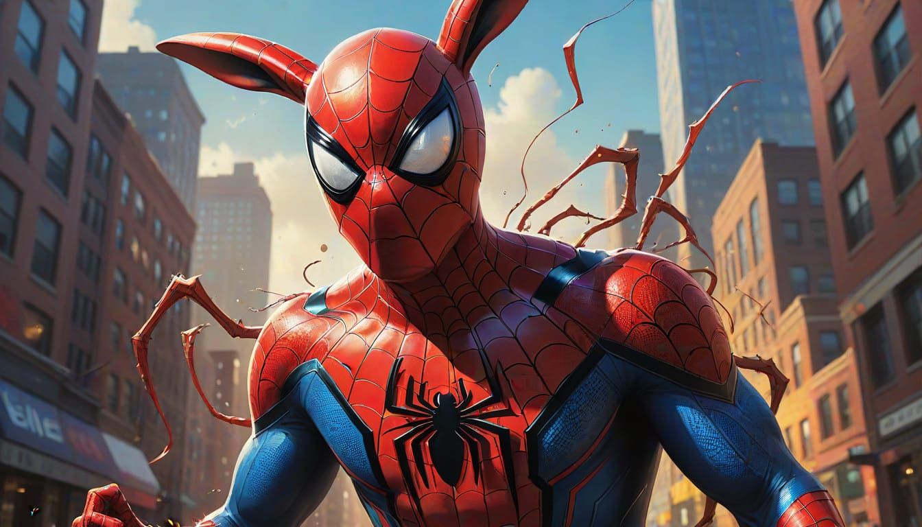 Rabbit Unmasked as Superhero in Spider-Man Suit