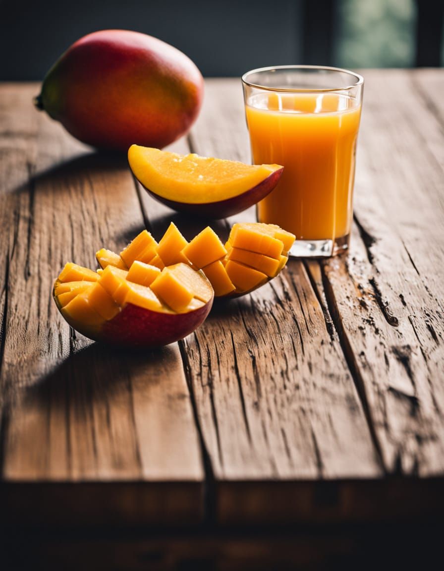 Juicy Mango Still Life in Photorealistic Detail