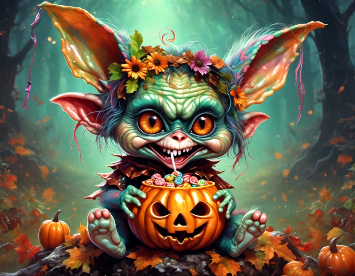 cheeky halloween gremlin