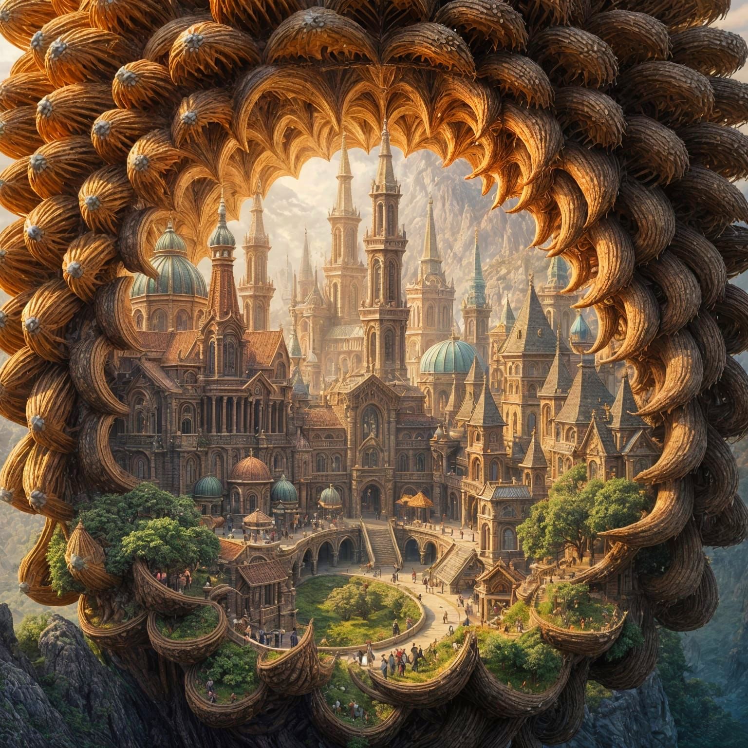 Surreal Society Unfolds Within a Gigantic Pinecone in Epic D...