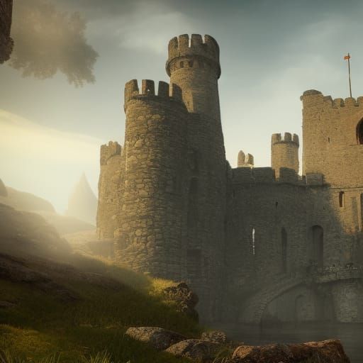 Medieval Castle Ruins in Fantasy Concept Art