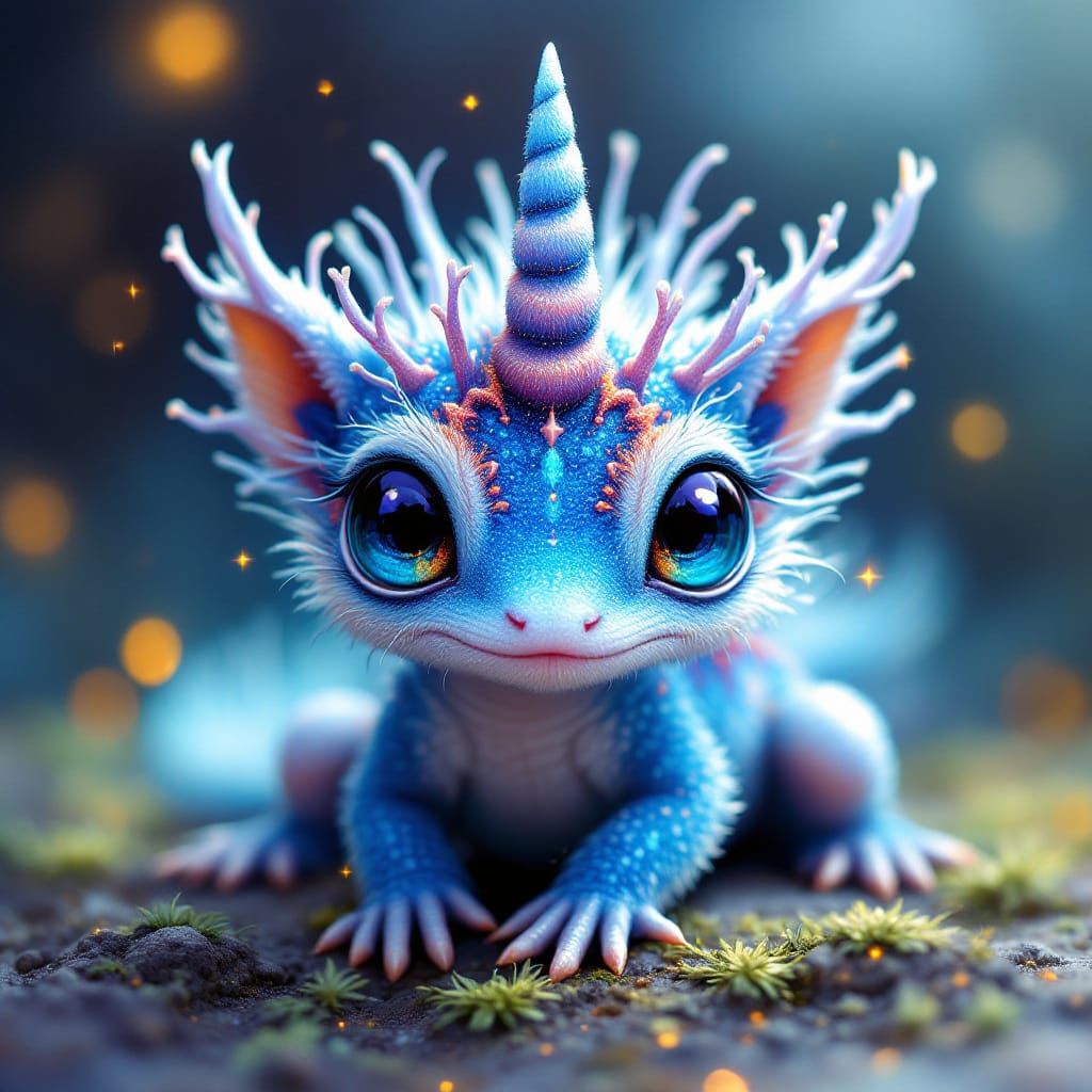 Adorable Murex Unicorn-Gecko in Triadic Colors