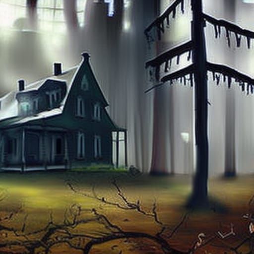 Sinister Haunted Hotel in Spooky Forest