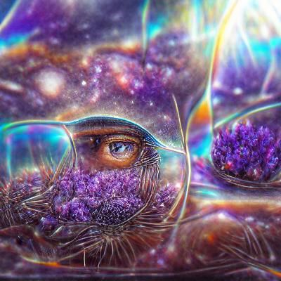 Lavender Universe: Holographic Cosmic Illustration