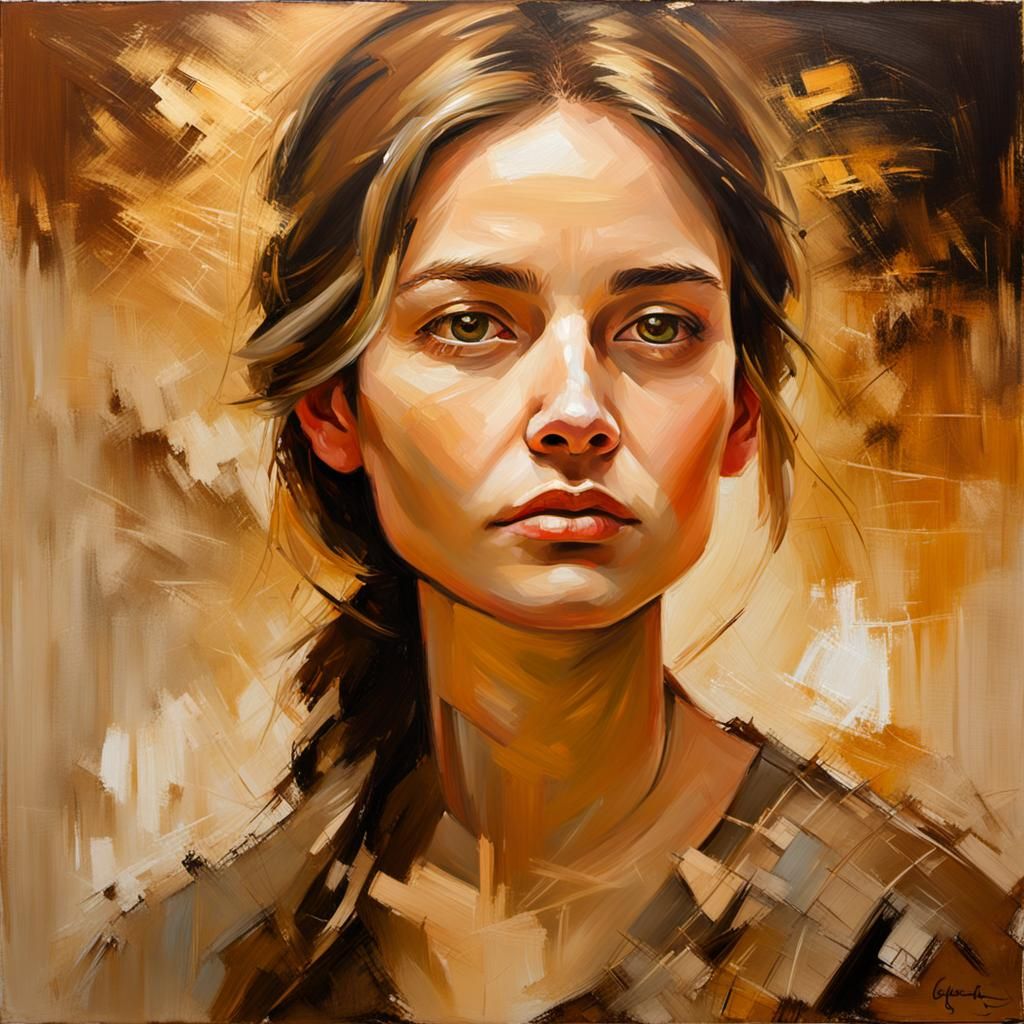 Masterful Oil Portrait in Earthy Tones