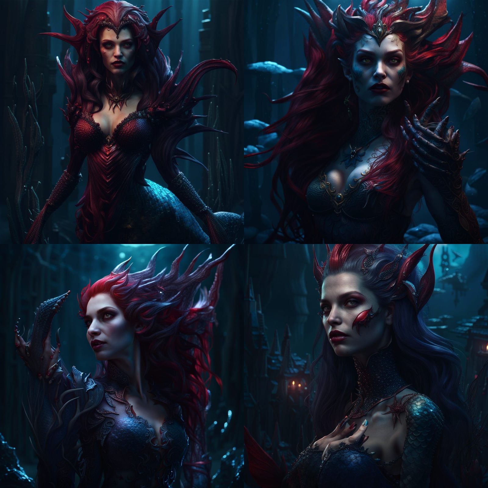 Vampire Mermaid Hybrid Concept Art