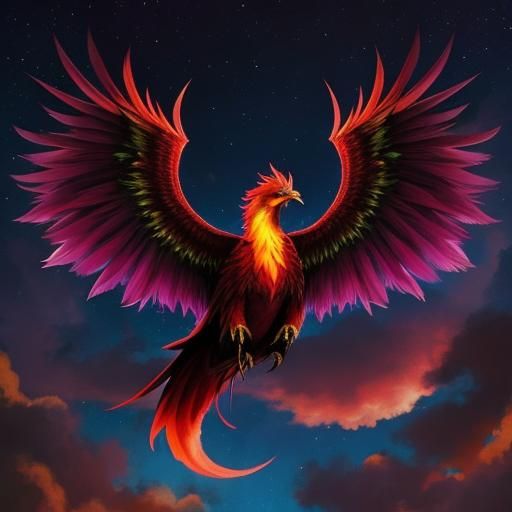 Fiery Phoenix Generated by AI