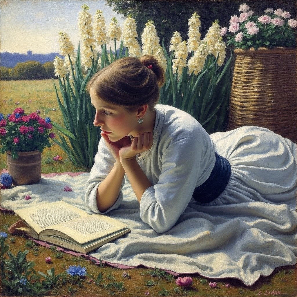 Young Woman Reading Letter in Natural Light