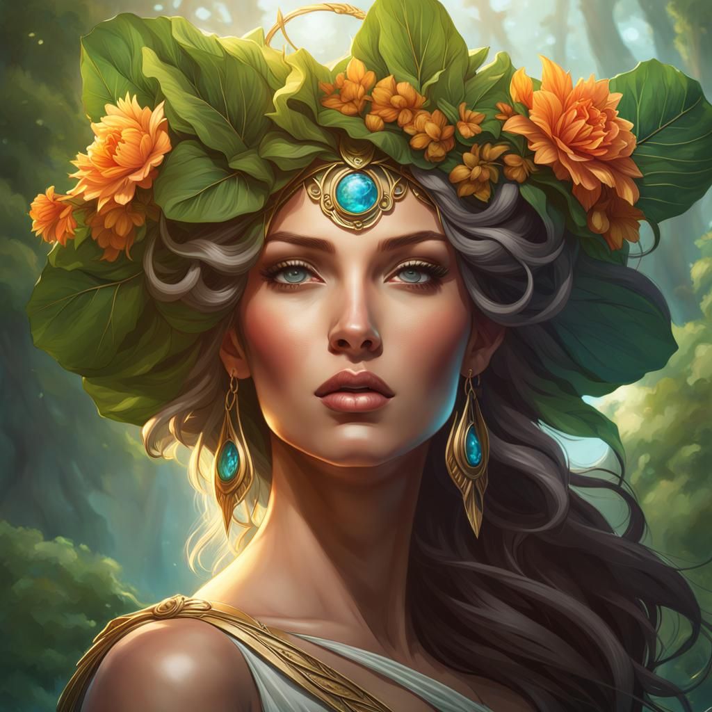 Gaia: Earth Goddess in Gothic Digital Art