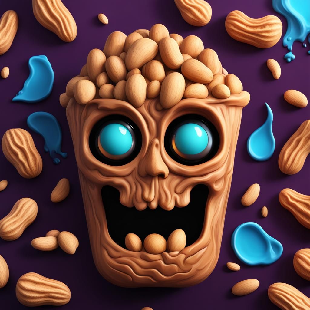 Grief-stricken Peanut Logo in Detailed Matte Painting