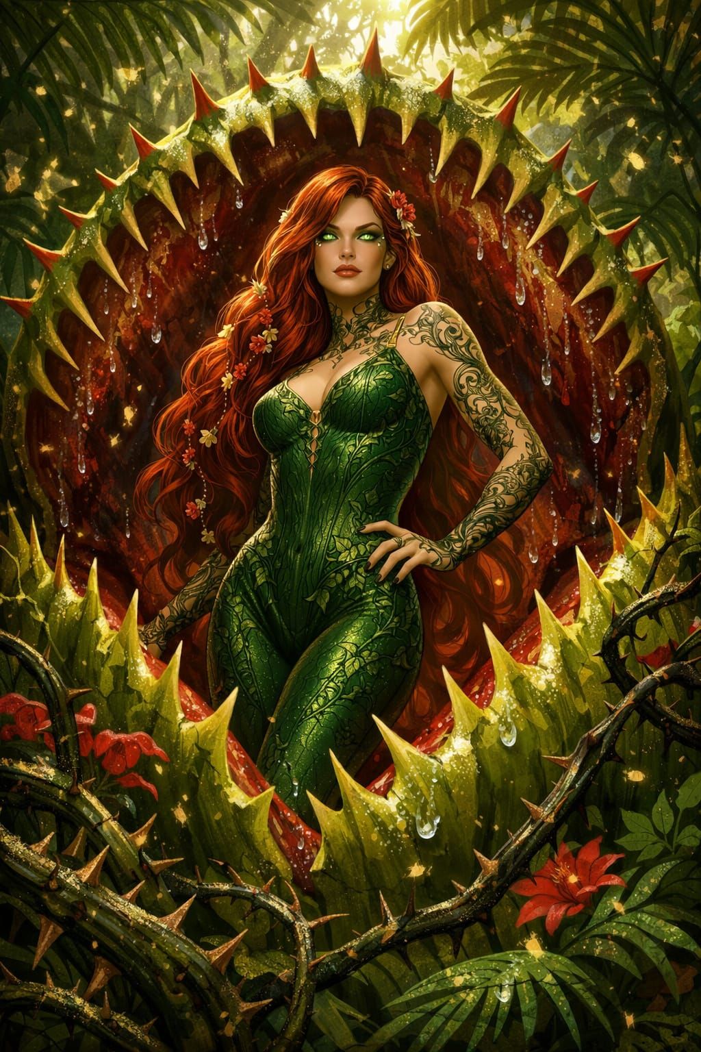 Art Nouveau Poison Ivy in a Venus Flytrap