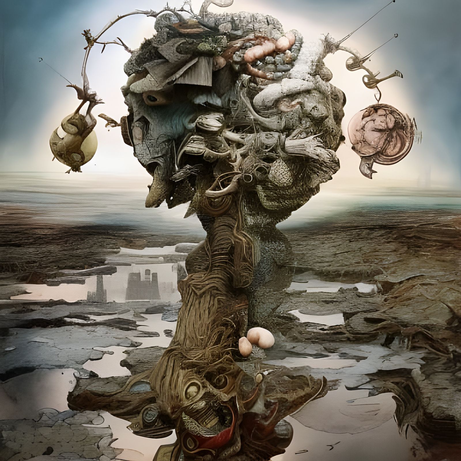 Futuristic Cityscape with Bizarre Creatures in Detailed 3D R...