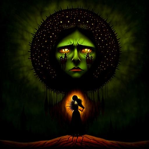 Surreal Scene of Despair and Anguish