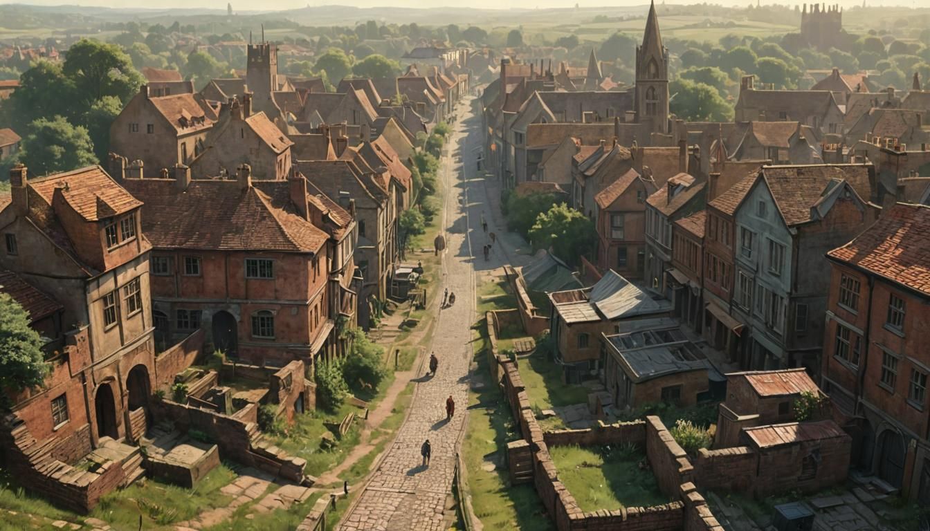 Roman Road to Leicester in Hyperrealistic Style