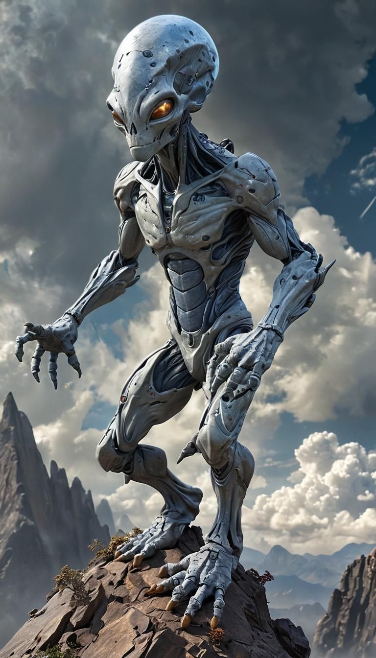 Envision a rock-climbing alien known as Altitron, whose body resembles a combination of crystalline minerals and organic...