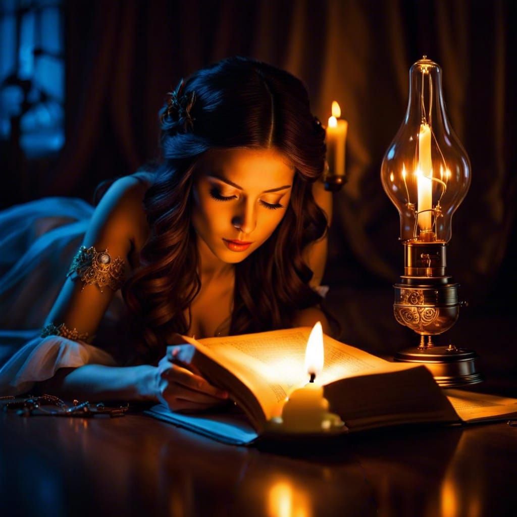 Illuminated Candle Close-Up