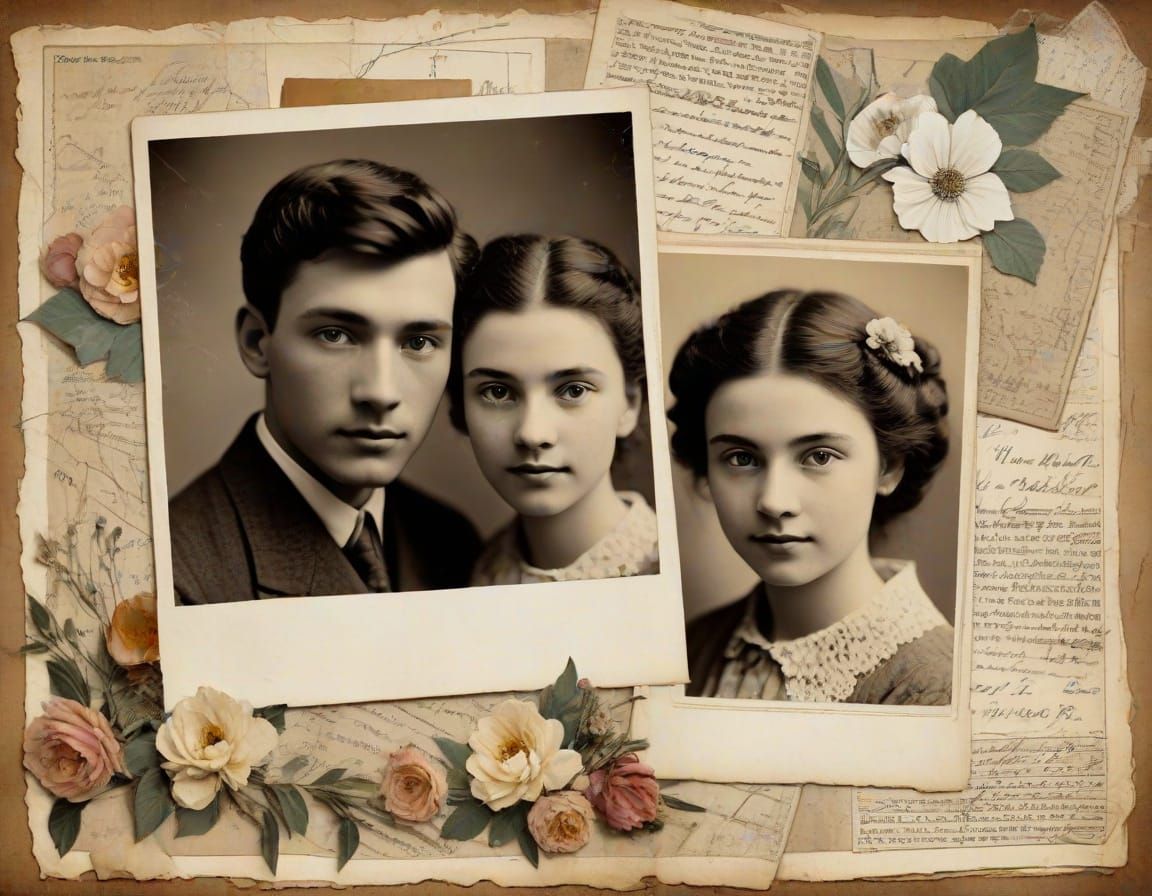 Vintage Whimsical Scrapbook Page