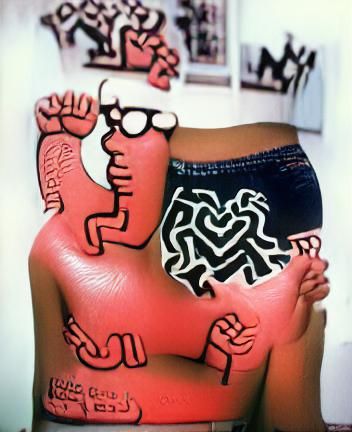 Vibrant Abstract Figures in Street Art Style