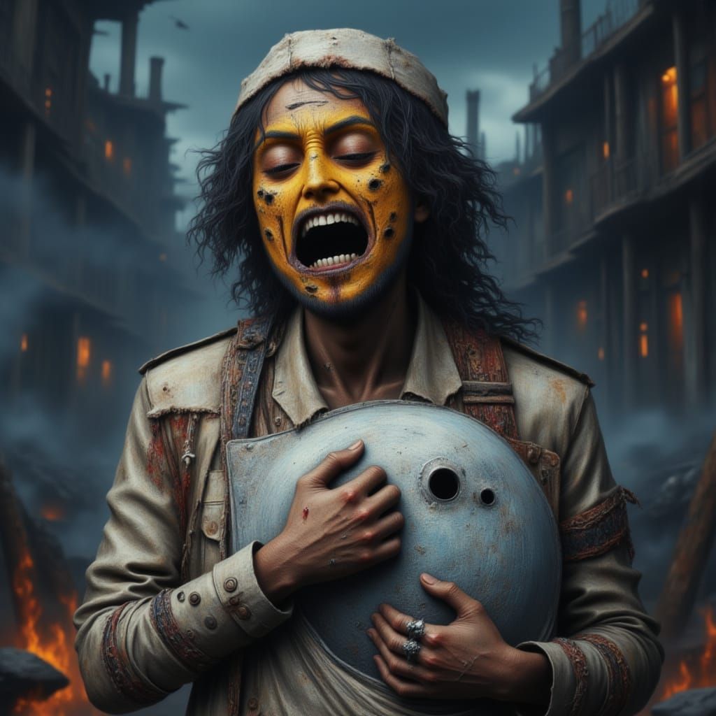 Zulu Man in Grimdark Baroque Alleyway