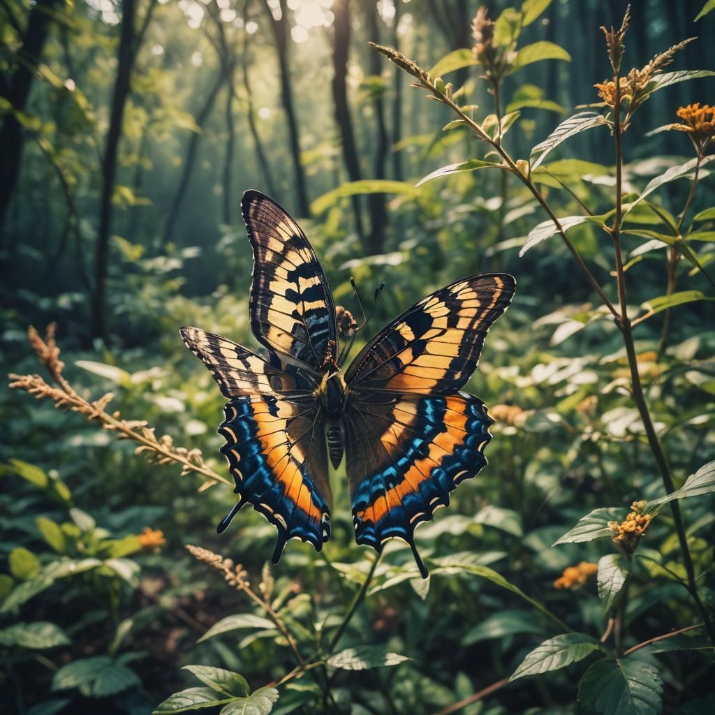Beautiful Butterfly in Cinematic Film Still