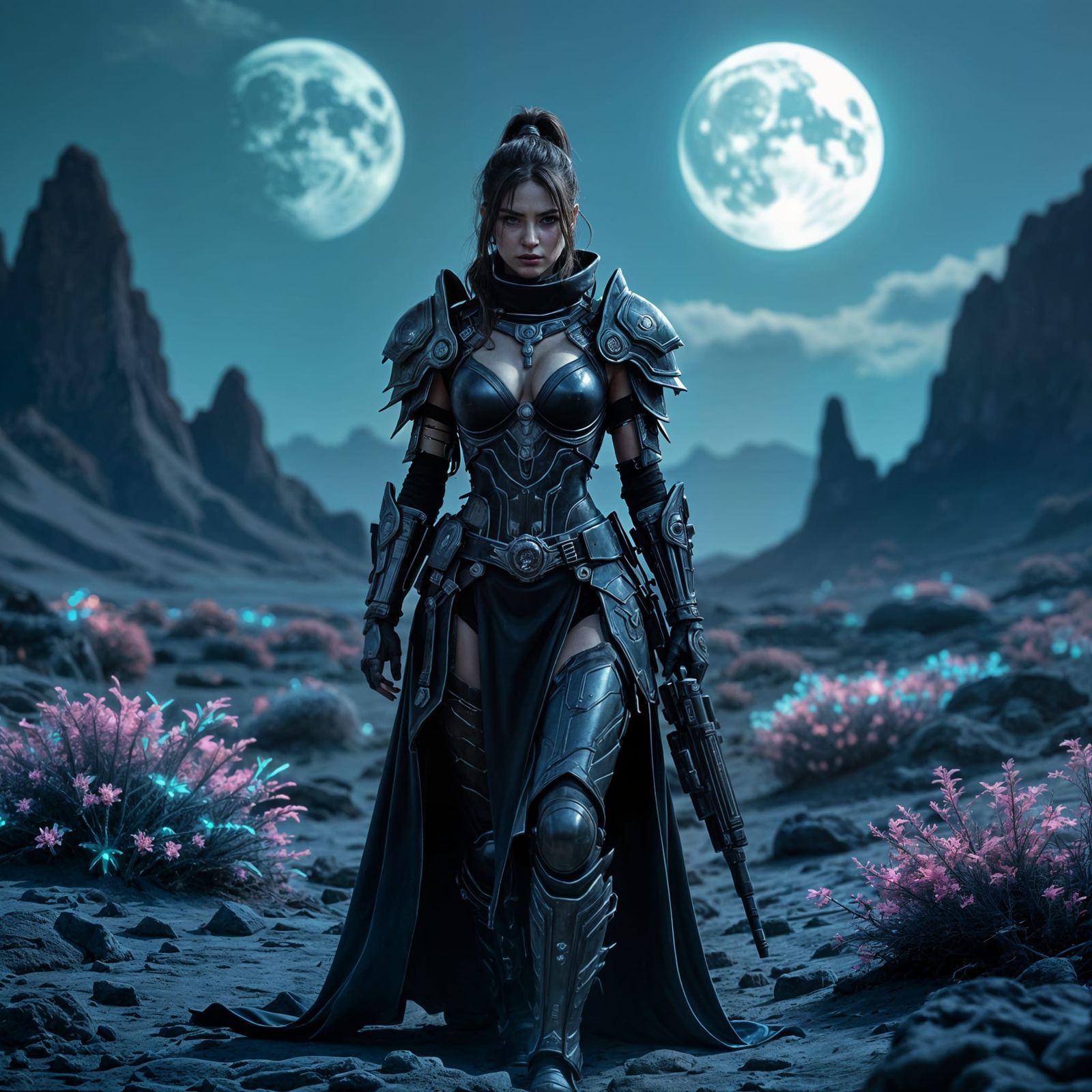 Cybernetic Warrior on Alien Planet