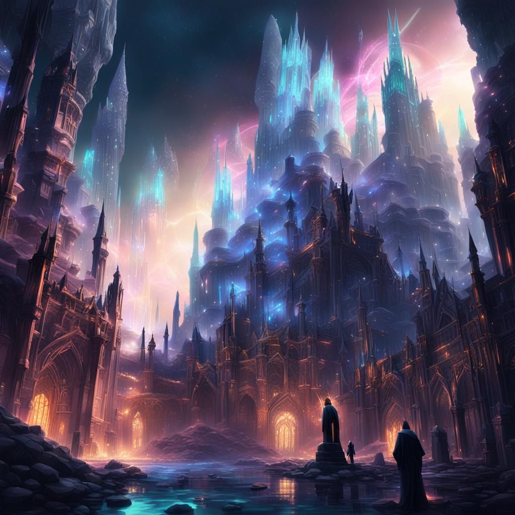 Crystalline City: Dark Fantasy Concept Art