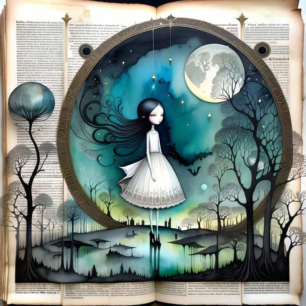 Surreal Hunt for Truth in Alcohol Ink Style