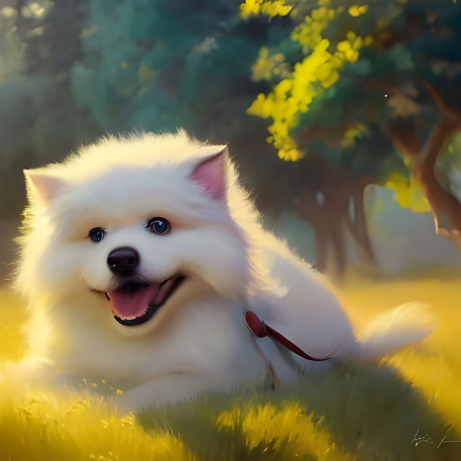 Adorable Disney Bluey Dog in Oil Painting Style