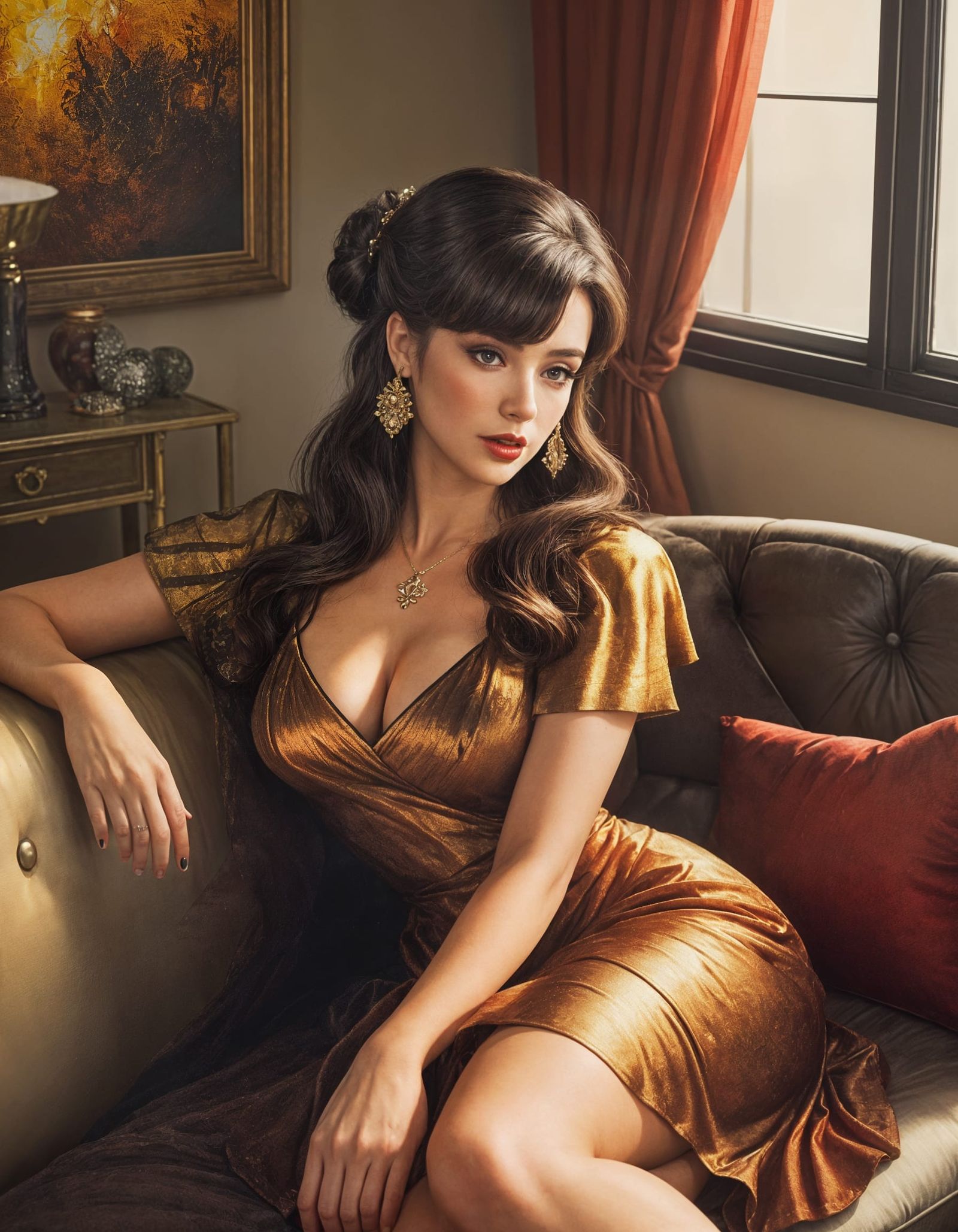 1960s Hollywood Starlet in Dramatic Impressionist Style