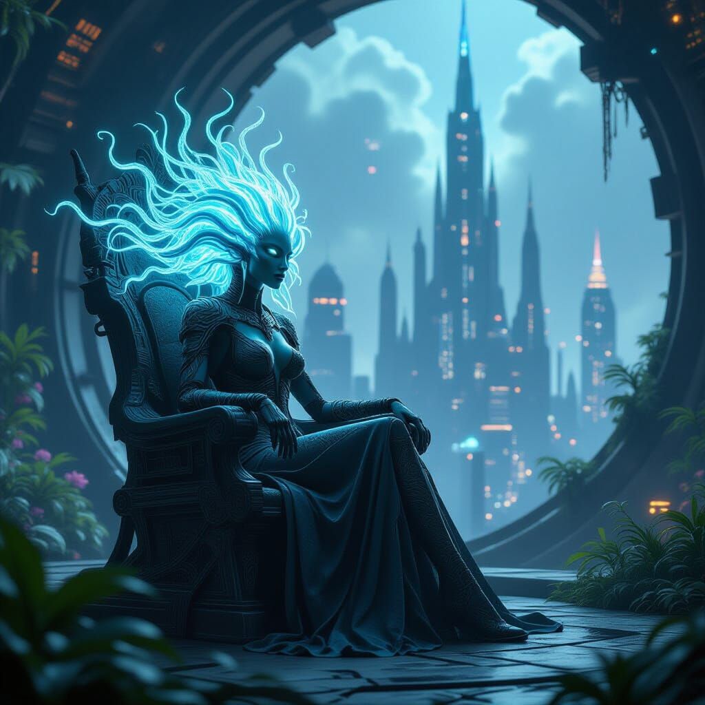 Alien Queen rules over a Futuristic City