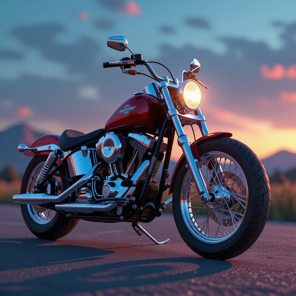 Old School Motocross Bike with Harley Motor