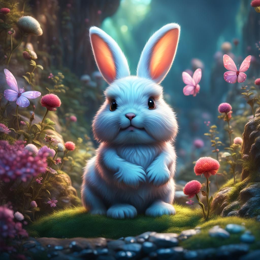 Glass Rabbit in a Fairy Wonderland