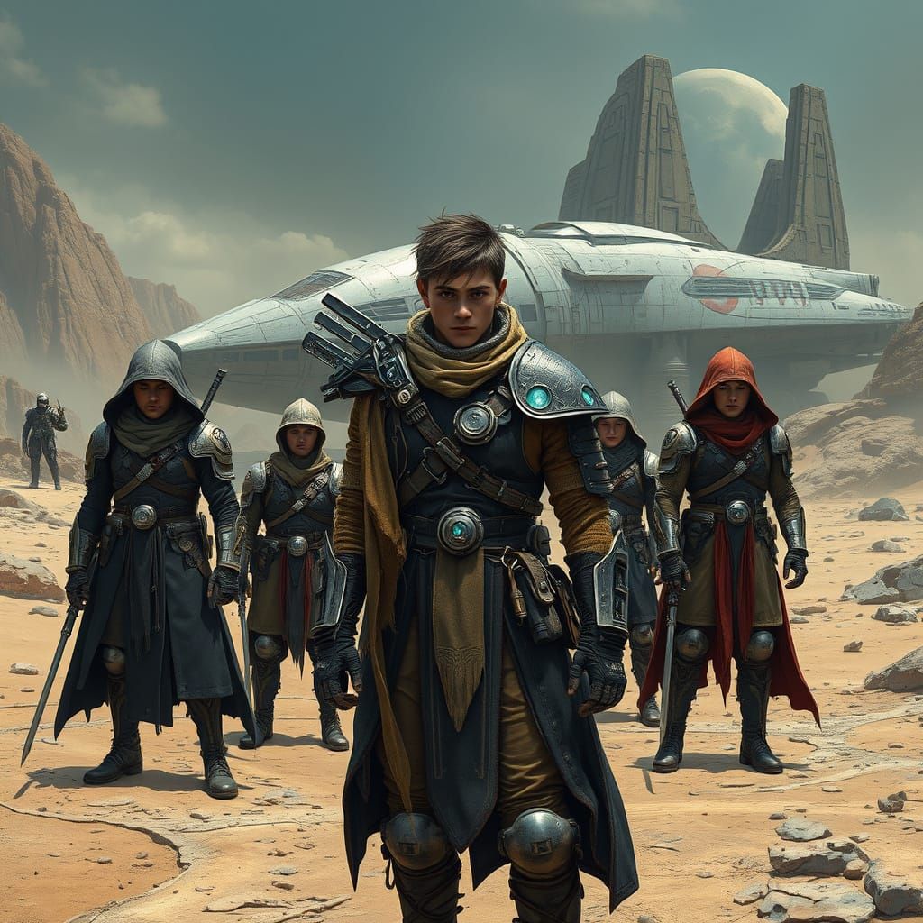 Post-Apocalyptic Heroes Stand Amidst Ancient Ruins in a Dyst...