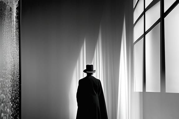 Ominous Shower Scene in Film Noir Style