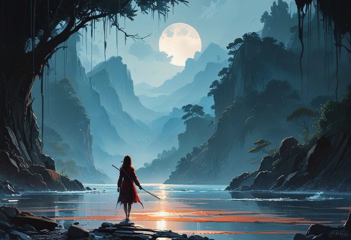 Surreal Abstract Landscape in Thick Impasto Paint