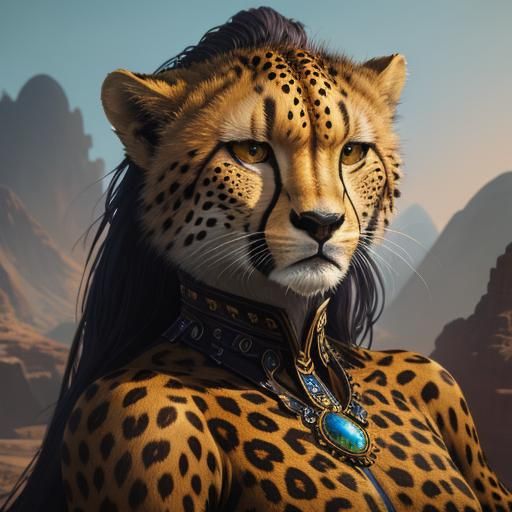 Fantastical Cheetah Woman Concept Art