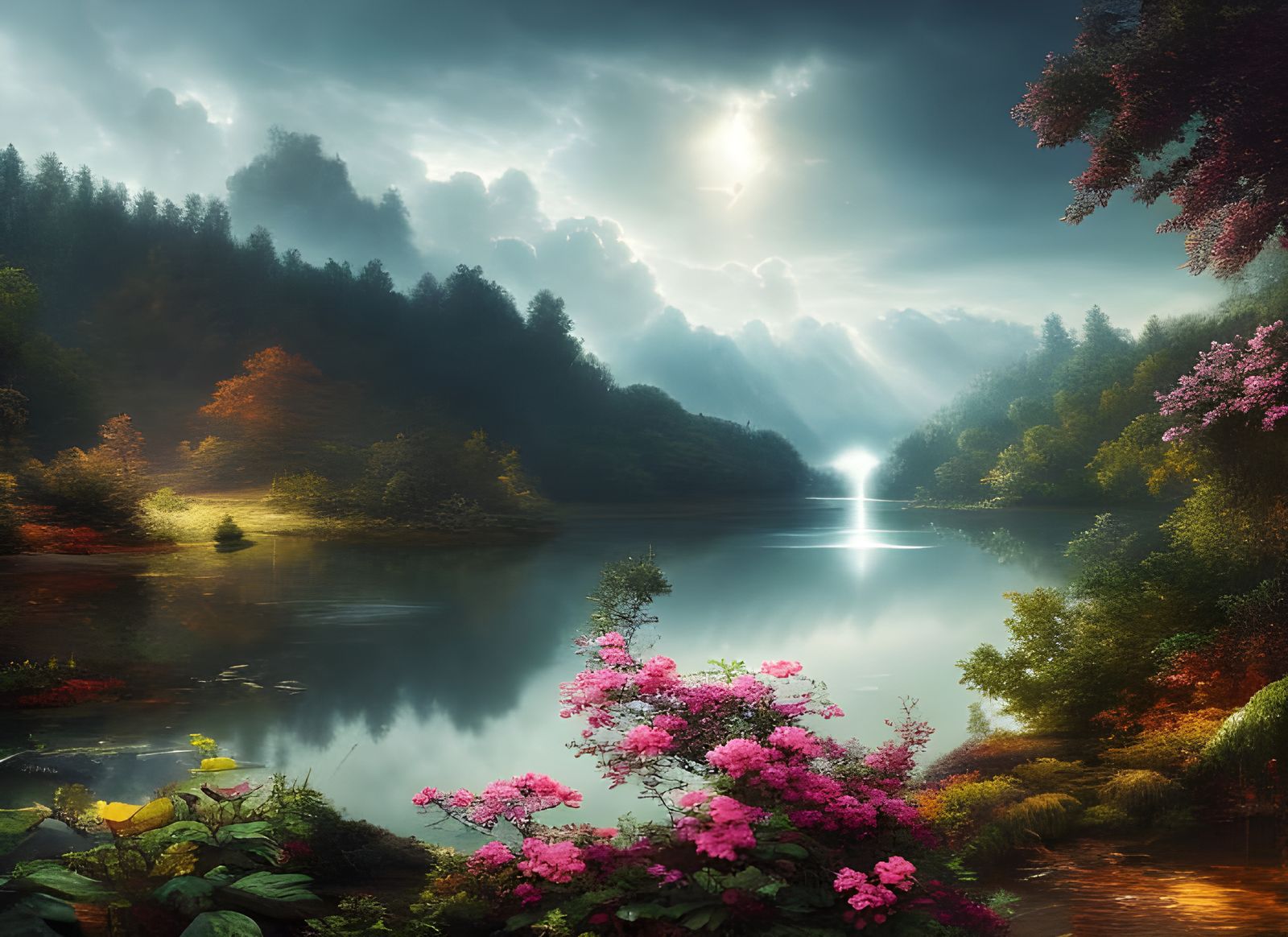 Lush Garden Country House with Large Non-Human Being