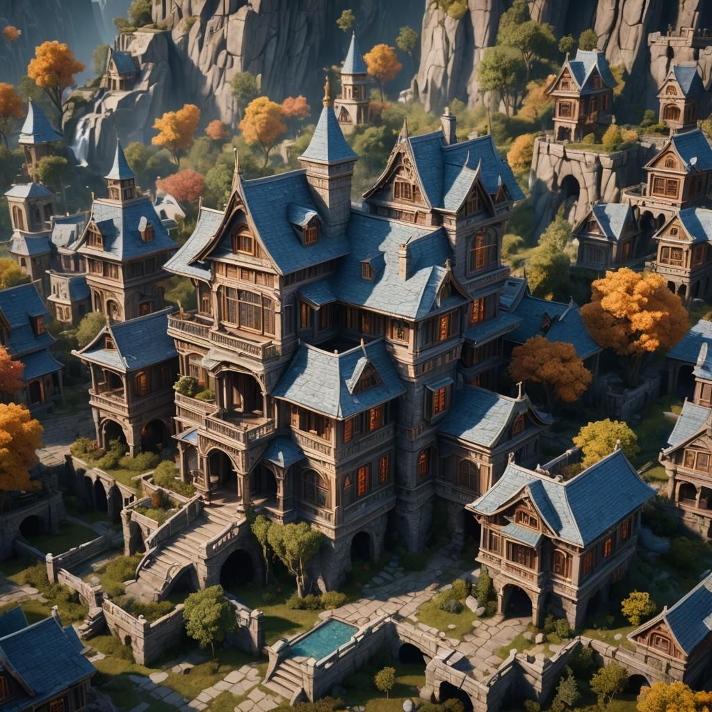 Fantastical Dollar House: Detailed Matte Painting