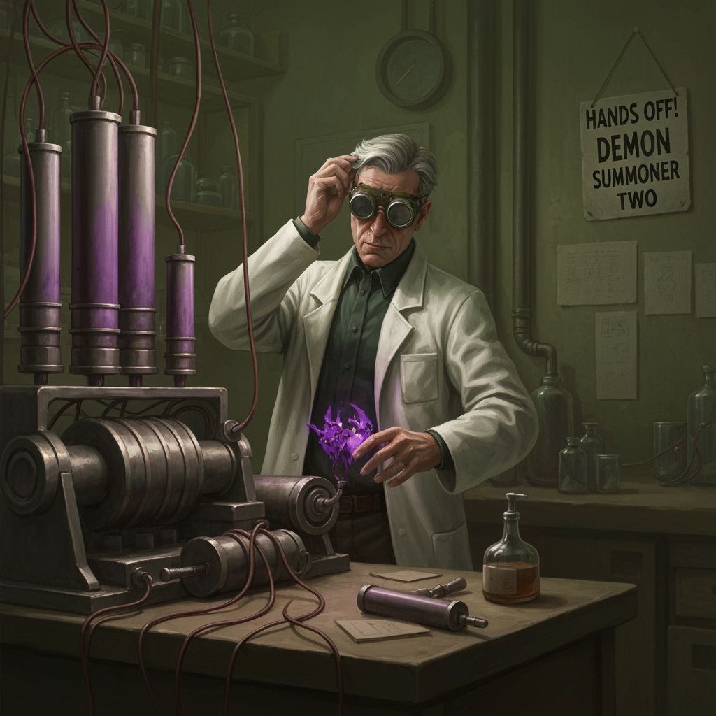 Mad Scientist Summons Demons in Noir Style