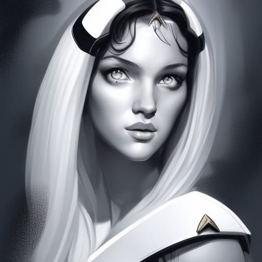 Girl in Star Trek Uniform, Michelangelo Splash Art