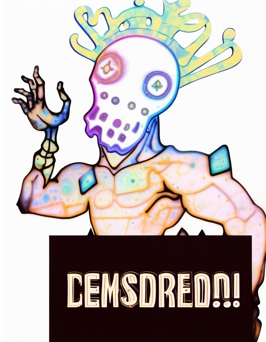 Psychedelic Limbo Postcard with Alchemic Symbols