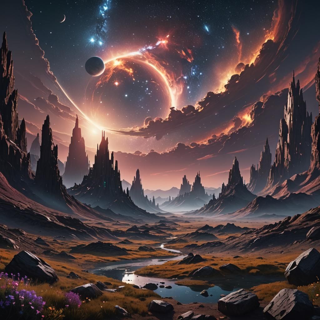 Fantastical Cosmos in Detailed Matte Painting