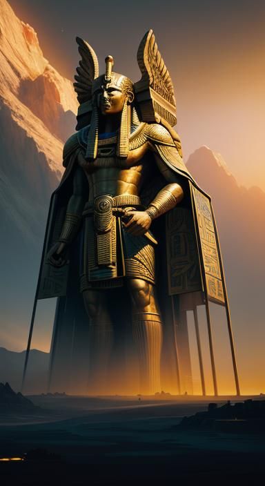 Horus, God of Kings, in Ancient Egyptian Temple