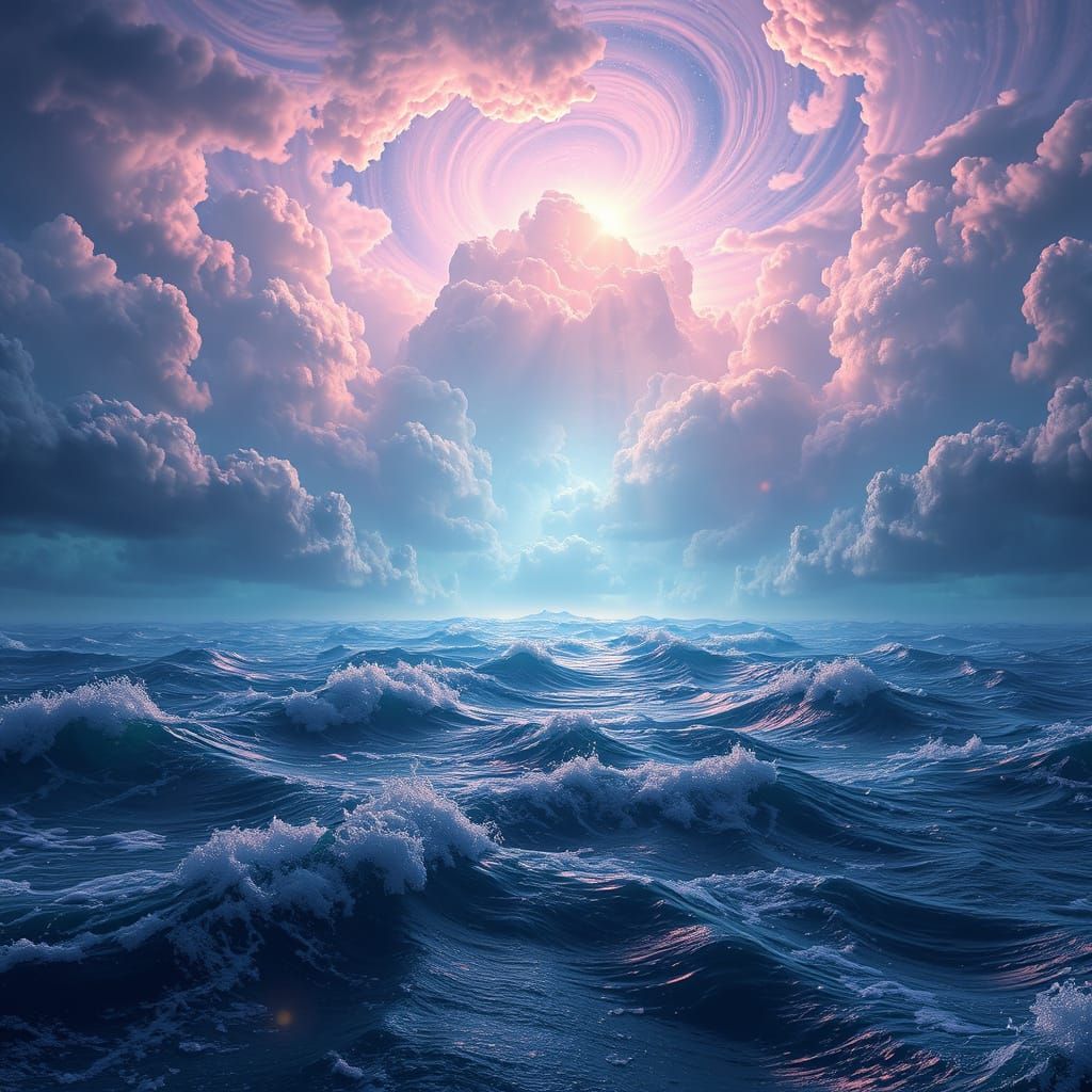 Divine Firmament Separates Turbulent Oceans from Radiant Hea...