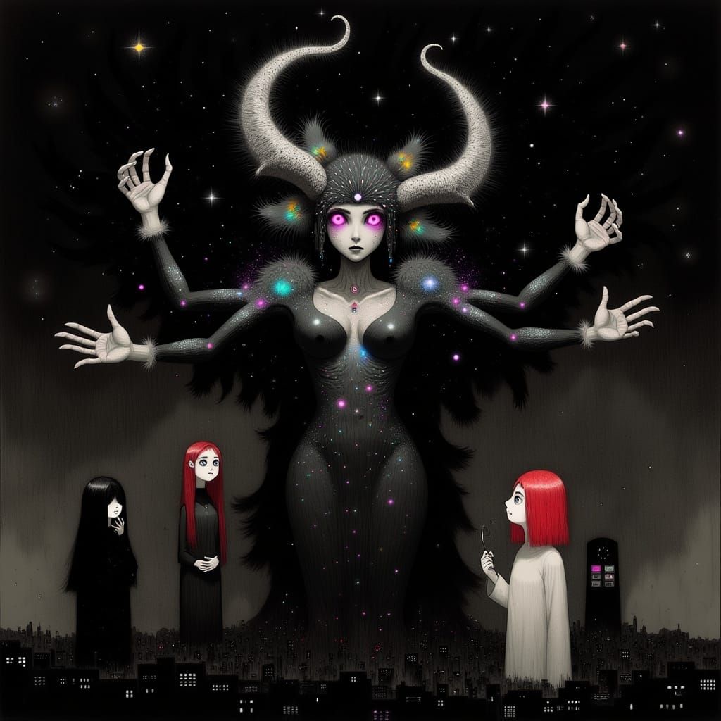 Surreal Demoness of the Cosmos Reigns Supreme in Majesty and...