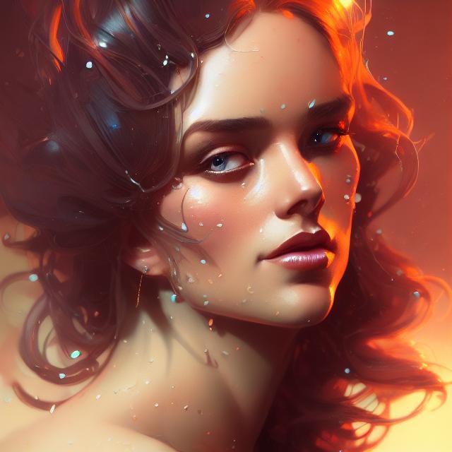 Glamour Queen Portrait in Art Nouveau Style