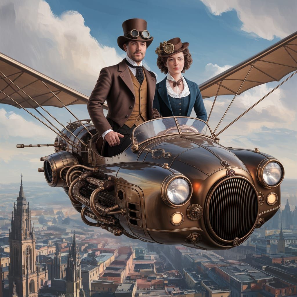 Stunning Steampunk-Inspired Cityscape Flight