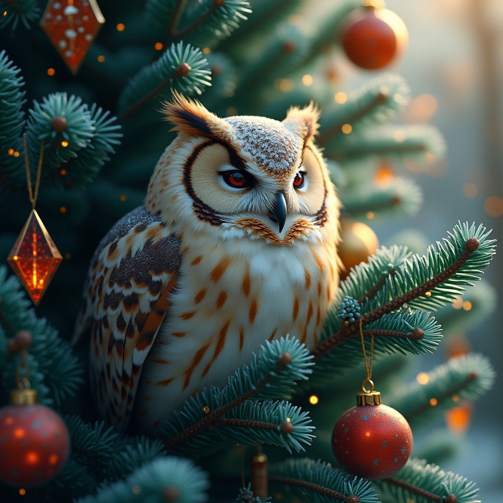Owl's Christmas Dream: A Matte Painting