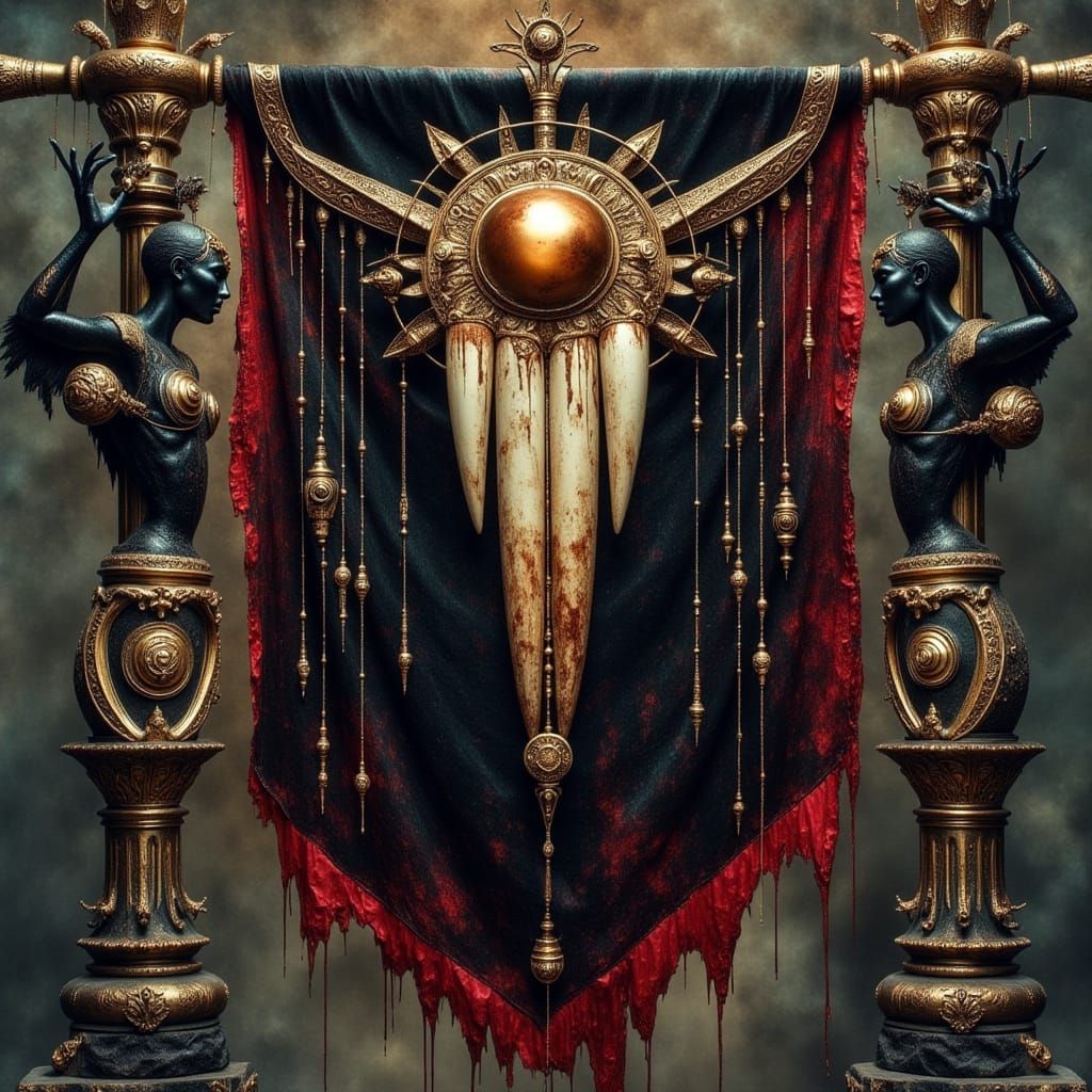 House Draventh War Banner with Luminous Pearl